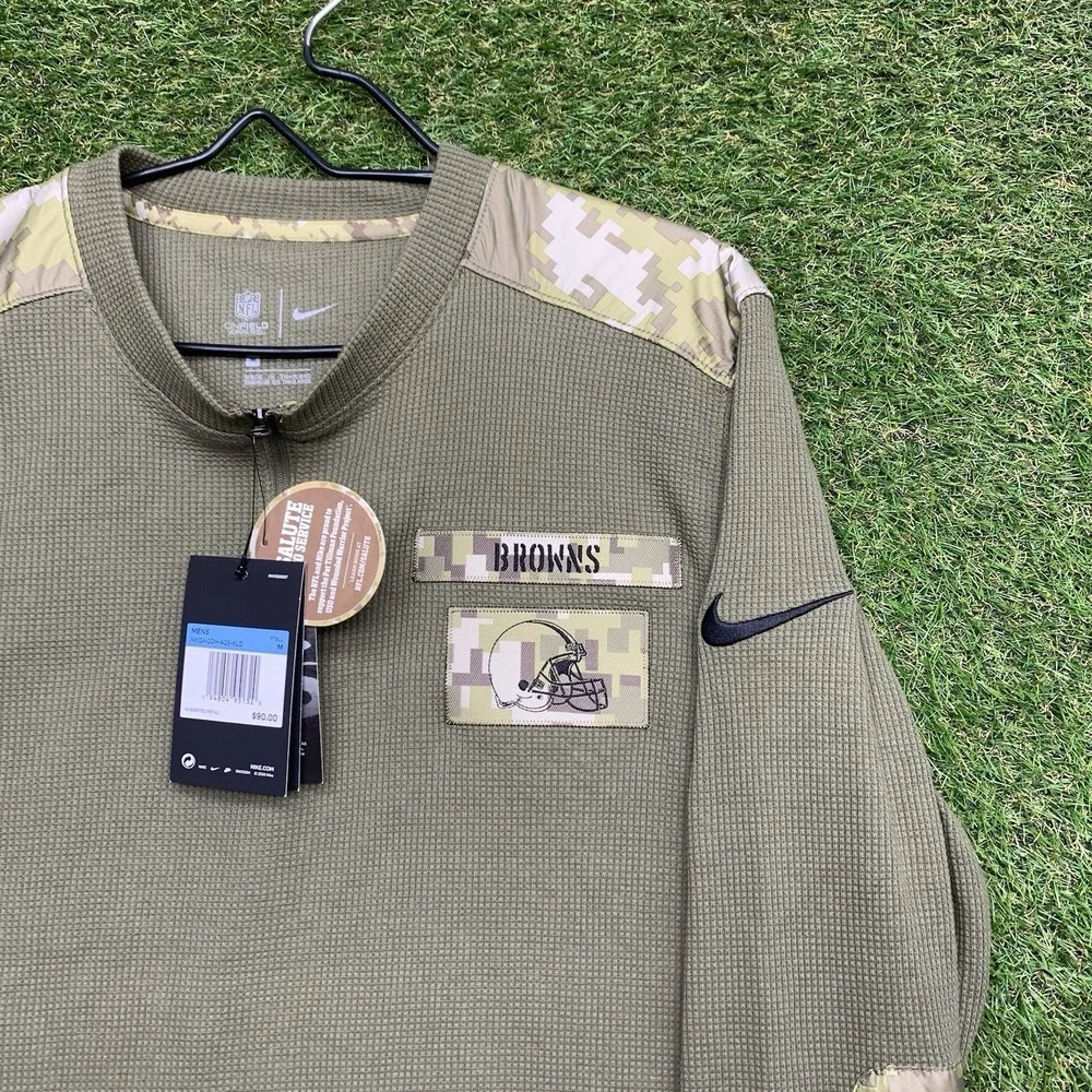 Nike Cleveland Browns Salute to Service Thermal Shirt Mens Medium Camo NWT